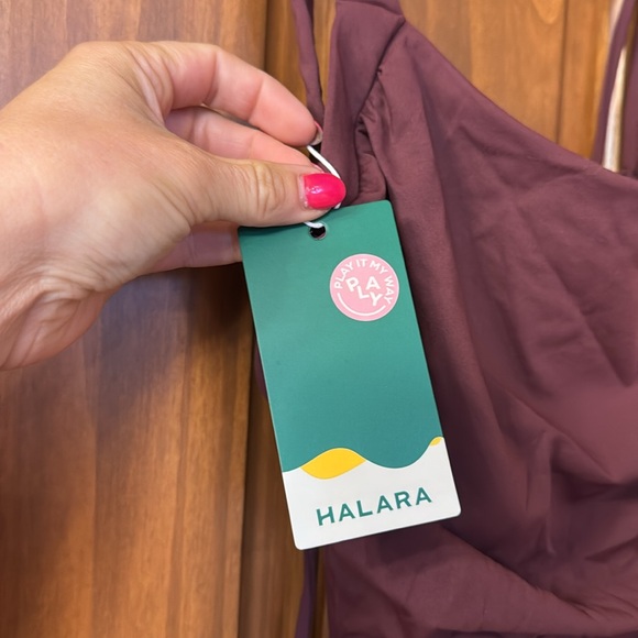 Halara Ruched Backless Crisscross Lace Up Split Bodycon Midi Casual Dress - Picture 6 of 7